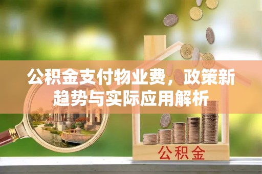 泰宁公积金支付物业费，政策新趋势与实际应用解析
