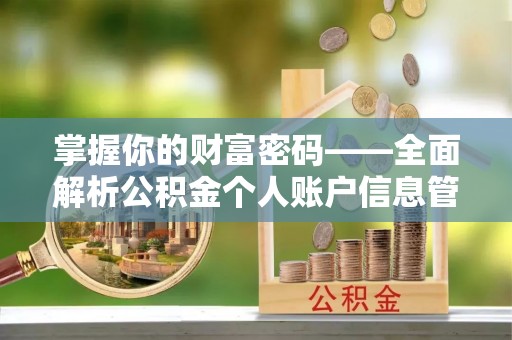 泰宁掌握你的财富密码——全面解析公积金个人账户信息管理与优化